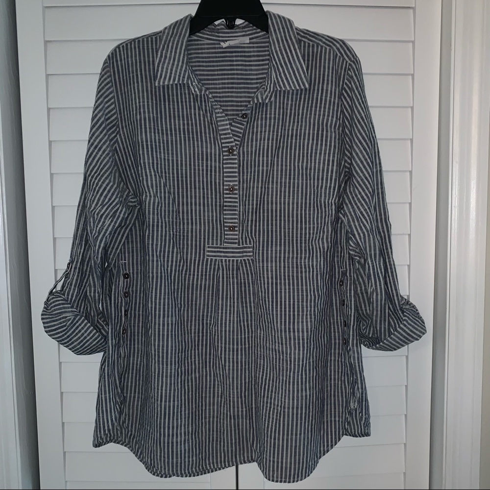Westport Blue and White Popover Shirt